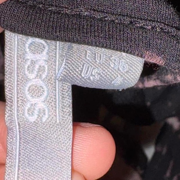 ASOS Black and Cream Tie-Dye Midi Dress - Picture 6 of 8